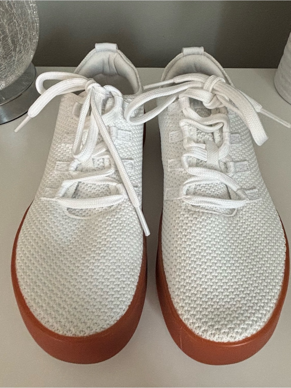 NOBULL Allday Knit Trainer White Gum Sole Sneakers Women’s 10.5 - Picture 4 of 8